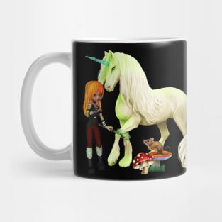 Beautiful unicorn with fairy Mug